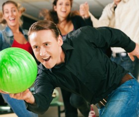 Man playing bowling Stock Photo 02