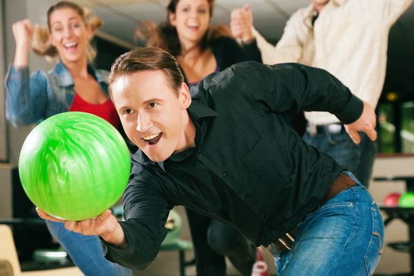 Man playing bowling Stock Photo 02