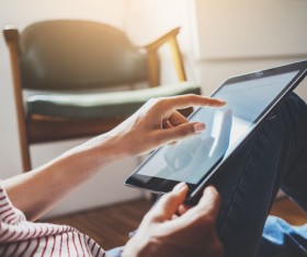 Man using laptop and smartphone Stock Photo 01