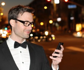 Man using smart phone Stock Photo 02