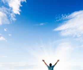 Man who wants Hugs sky Stock Photo 01