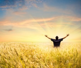 Man who wants Hugs sky Stock Photo 05