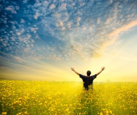 Man who wants Hugs sky Stock Photo 06