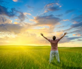 Man who wants Hugs sky Stock Photo 07