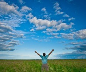 Man who wants Hugs sky Stock Photo 08