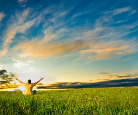 Man who wants Hugs sky Stock Photo 09