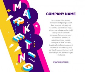 Marketing business words illustration vector