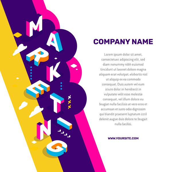 Marketing business words illustration vector