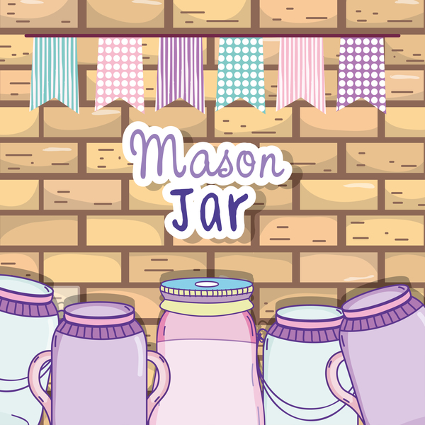 Mason jar vector material 01