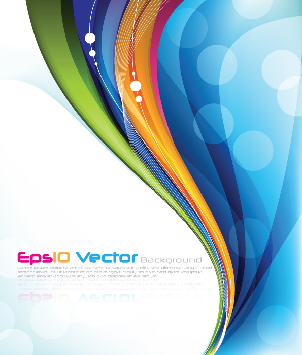 Modern wave colored background design vector 01