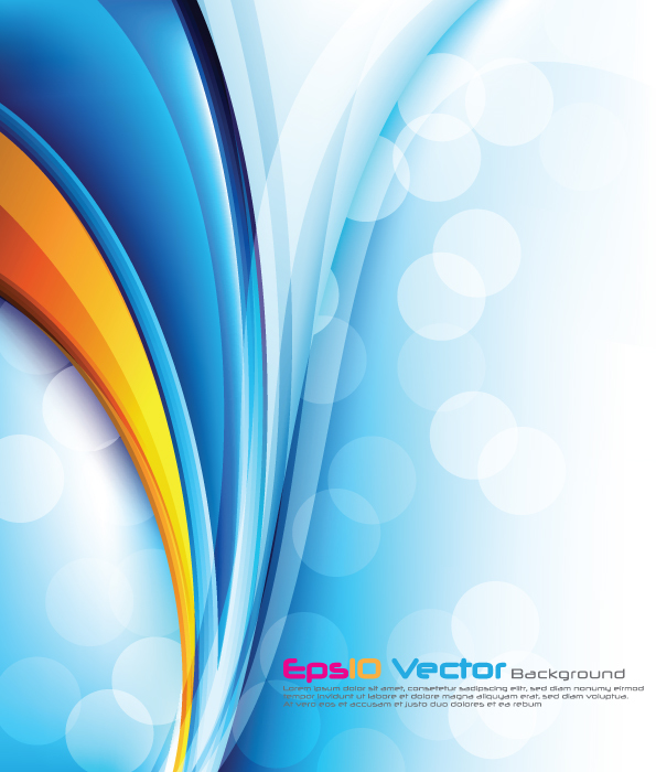 Modern wave colored background design vector 02