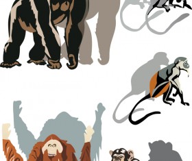 Monkey color shade vector