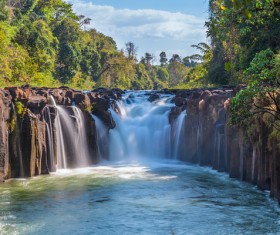 Mountain waterfall scenery Stock Photo 02