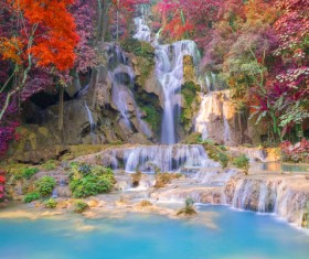 Mountain waterfall scenery Stock Photo 03