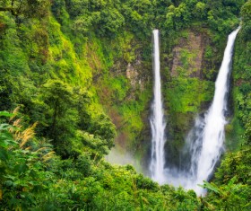 Mountain waterfall scenery Stock Photo 04
