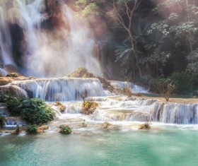 Mountain waterfall scenery Stock Photo 06