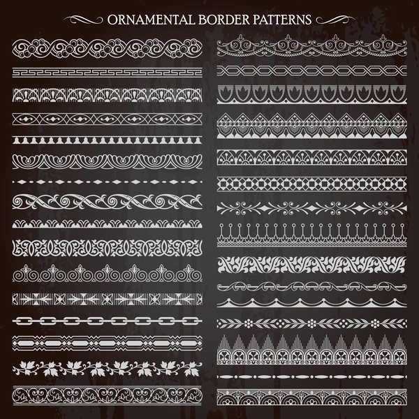 Ornament borders pattern vector 02