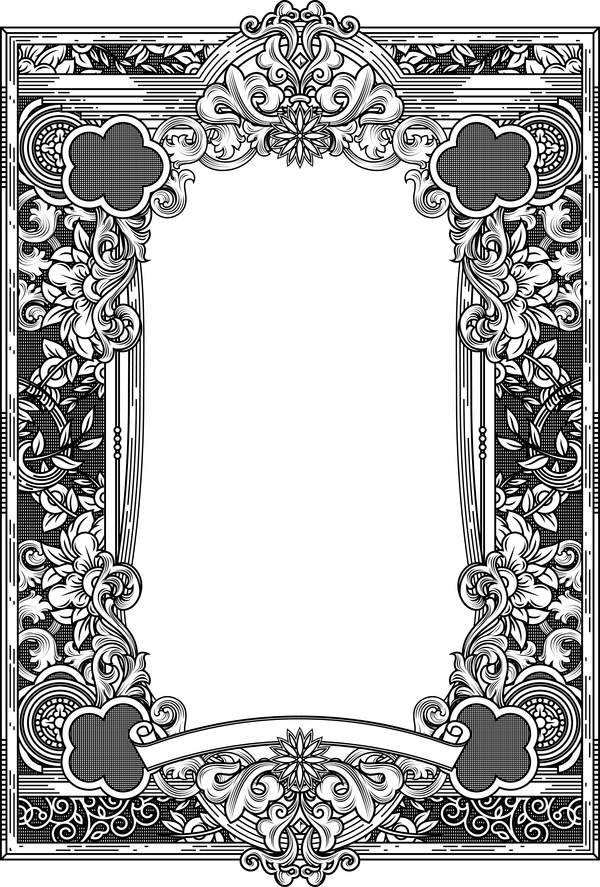 Ornamental frames retro styles vectors 04