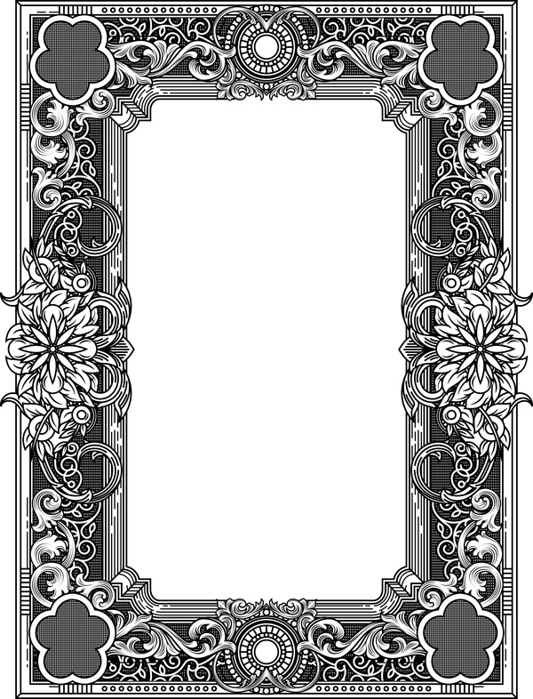 Ornamental frames retro styles vectors 05