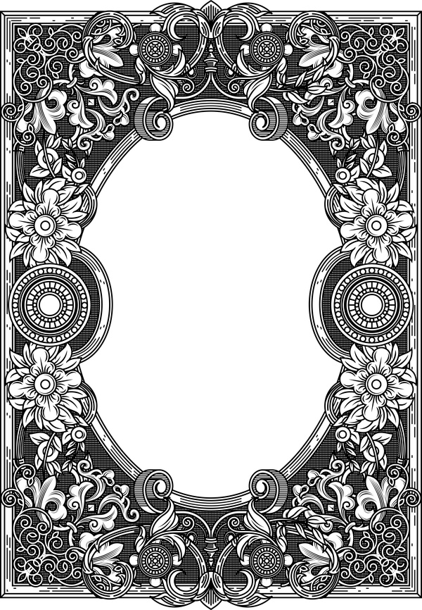 Ornamental frames retro styles vectors 06