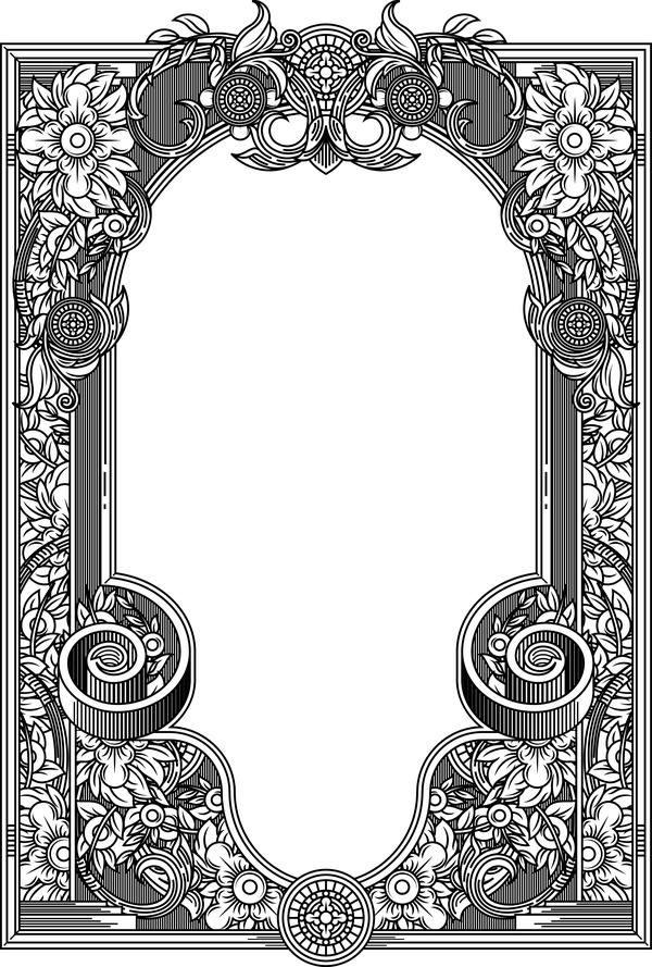 Ornamental frames retro styles vectors 08