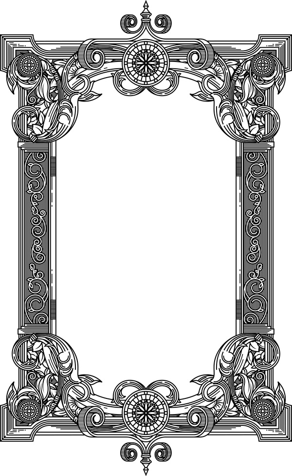 Ornamental frames retro styles vectors 10