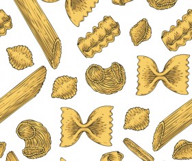Pasta seamless pattern vector