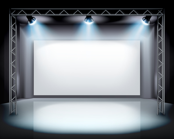 Projection screen with sportlight vector