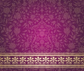 Purple decor pattern vector design 01