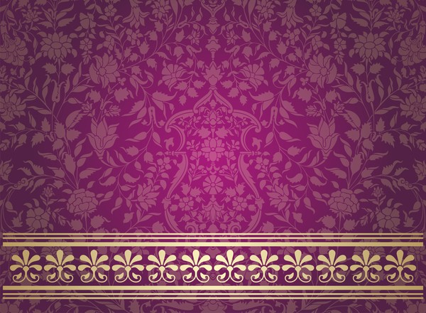 Purple decor pattern vector design 01