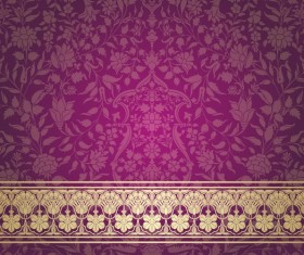 Purple decor pattern vector design 02