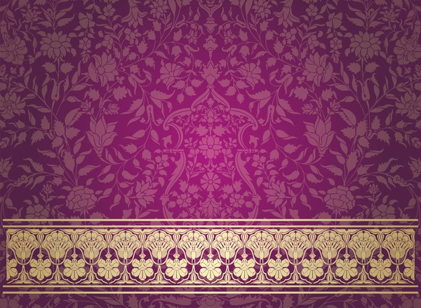 Purple decor pattern vector design 02