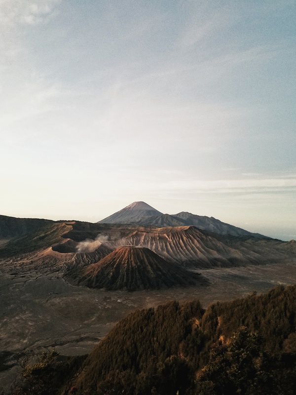 Quiet volcano landscape Stock Photo