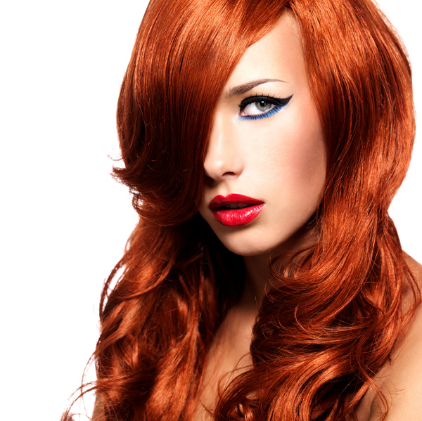 Red-haired woman of fashion make-up Stock Photo 06 free download