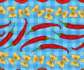 Red pepper and tomato seamless pattern vector