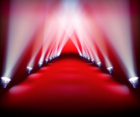 Red stage and spot light background vector