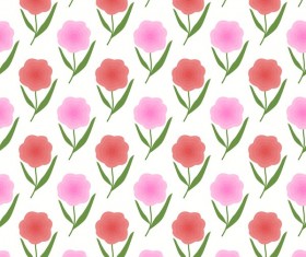 Red with pink flower seamless pattern vectors