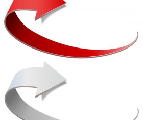 Red with white arrow vector
