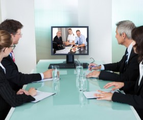 Remote Business Conference Stock Photo