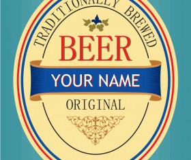 Retro beer stickers vector material 03