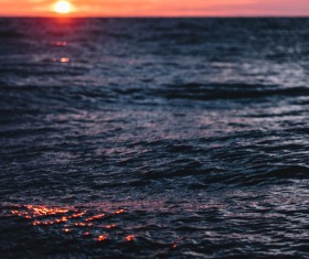 Ripple sea at sunset Stock Photo