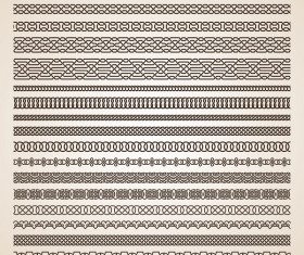 Seamless borders vintage vectors 01