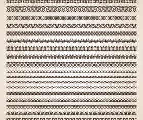 Seamless borders vintage vectors 02