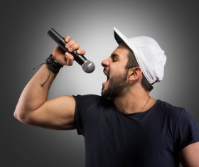 Singing man Stock Photo