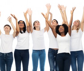 Smiling women of different nationalities Stock Photo 02