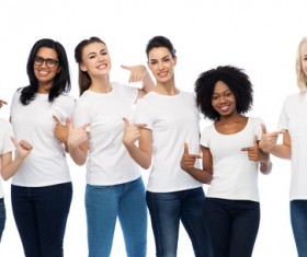 Smiling women of different nationalities Stock Photo 03