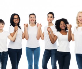 Smiling women of different nationalities Stock Photo 04