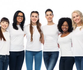 Smiling women of different nationalities Stock Photo 05