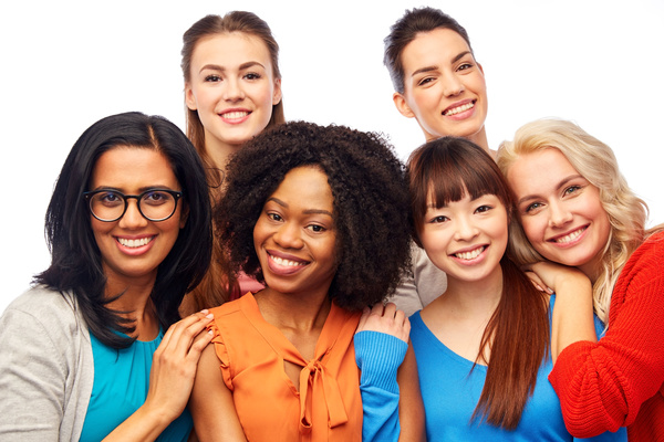 Smiling women of different nationalities Stock Photo 08