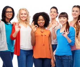 Smiling women of different nationalities Stock Photo 16